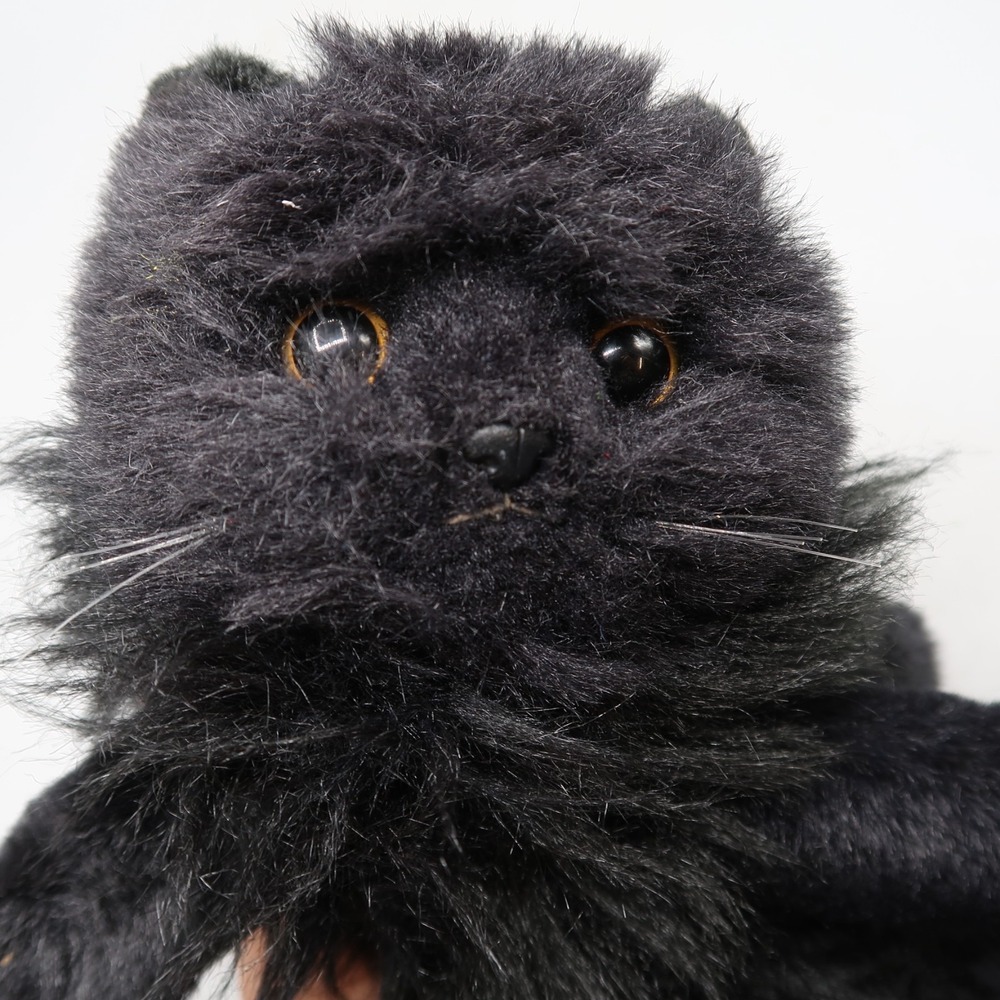 Vintage 1987 Ty Classics Licorice Black Cat Plush 17" Long Hair Stuffed Animal